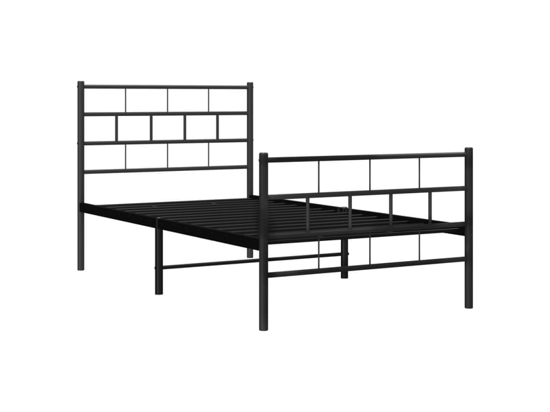  Lit simple- lit adulte -  cadre de lit métal sans matelas avec pied de lit noir 90x190 cm  - Conforama C