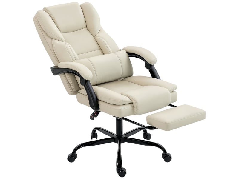  Fauteuil de bureau manager inclinable repose-pieds beige  - Conforama E