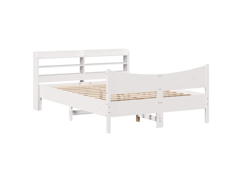  Cadre de lit avec tête de lit blanc 150x200 cm bois pin massif  - Conforama A