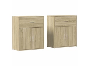 Buffets 2 pcs - bahut - meuble de rangement chêne sonoma 60x31x70 cm bois d'ingénierie