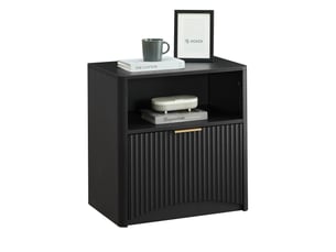 Table de chevet,58x38x60 cm,tiroir et niche ouverte,noire