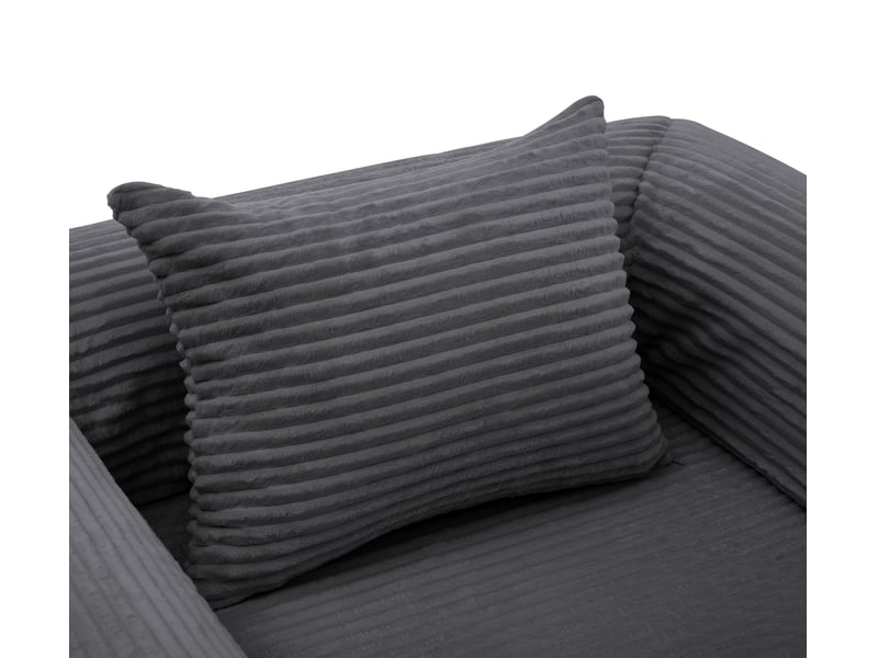  Fauteuil convertible lit simple gris, canapé suspendu velours côtelé compact pour salon et chambre d'amis  - Conforama W