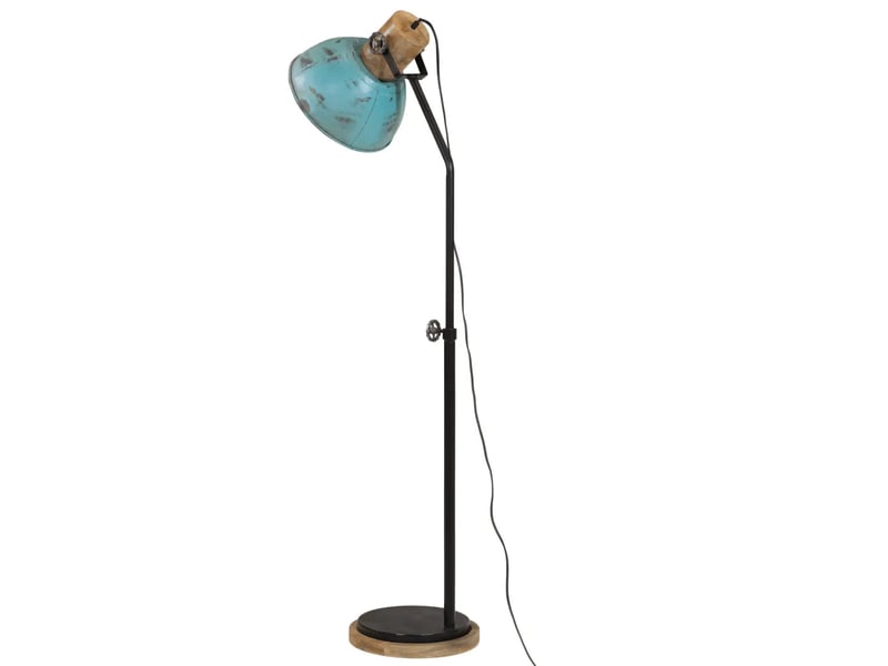  Lampadaire réglable style industriel salon bureau 30 x 30 x 100-150 cm en bois de manguier bleu délavé 02_0047553  - Conforama E