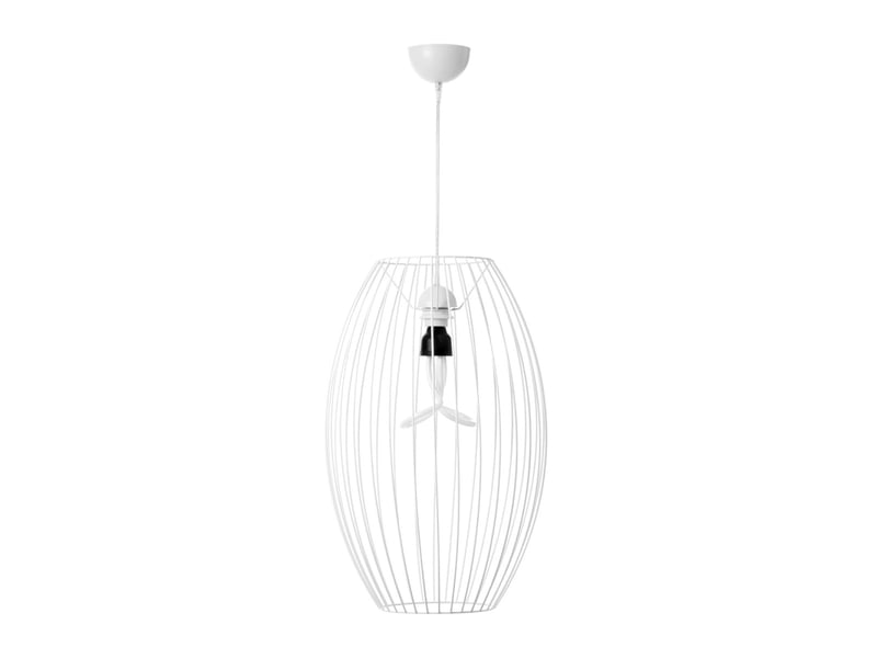  Lampe suspension en métal reyna 55cm blanc  - Conforama A