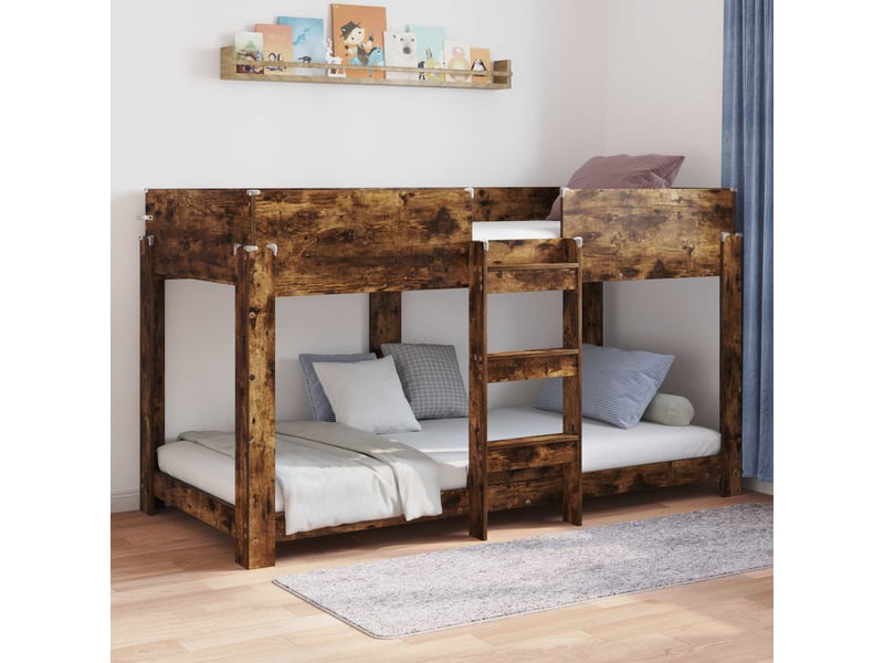  Lit superposé pour enfants - lit jeune chêne fumé 100 x 200 cm  - Conforama B