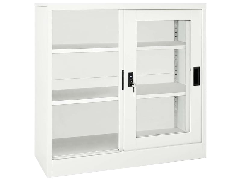  Armoire de rangement, armoire à portes coulissantes blanc 90x40x90 cm acier shl2094  - Conforama E