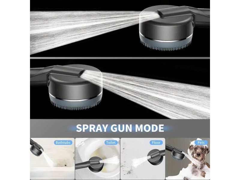  Pommeau de douche haute pression,avec tuyau douche 1.5m et support de douche, pommeau douche anti calcaire 4 types de jets  - Conforama C