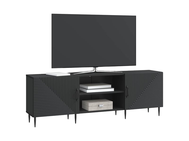  Meuble tv - banc tv - meuble de rangement 150 x 31 x 50 cm noir bois d'ingénierie  - Conforama C