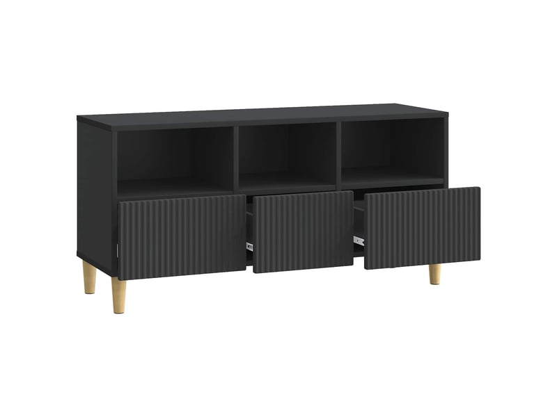  Meuble tv - banc tv - meuble de rangement 102 x 34,5 x 50 cm noir bois d'ingénierie  - Conforama E