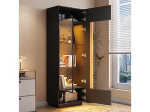 Vitrine coloris noir <strong></strong> <strong>Qualité haut de gamme</strong> - 60 cmx180 cm