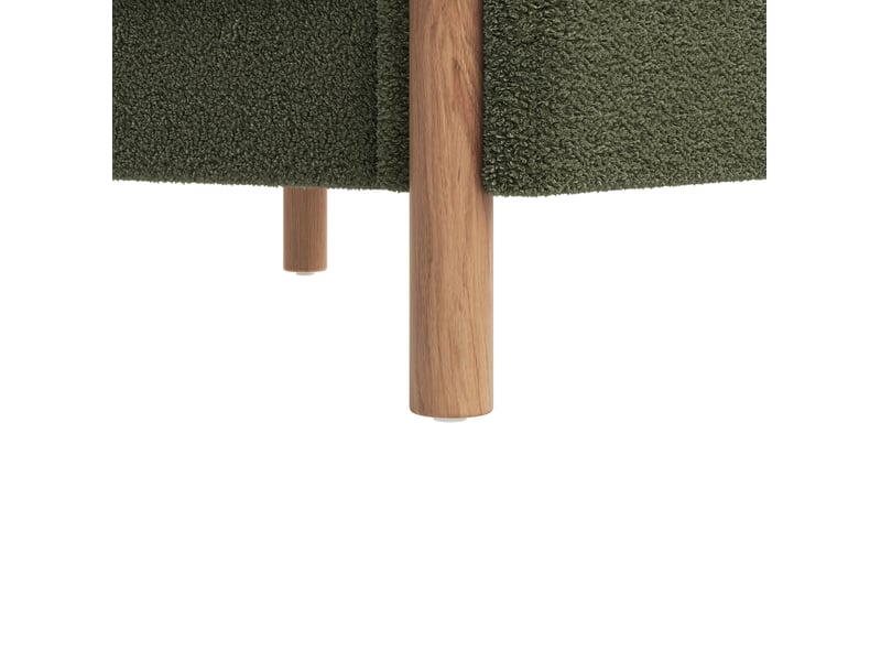  Fauteuil lounge 87x83x88,5cm coussin épais, assise haute densité, bois, pieds antidérapants confort velours teddy vert  - Conforama R