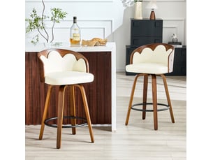 tabouret de bar <strong>HAVRYA</strong> - blanc hauteur d'assise 67.5 cm vendu Par paire