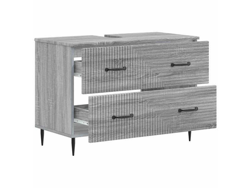  Meuble sous lavabo de salle de bain haarlem sonoma gris cf64899  - Conforama C