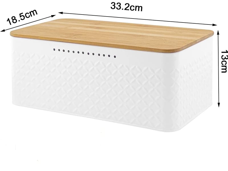 Boîte à pain avec couvercle en bambou – 33,2x19x13 cm - Conforama B