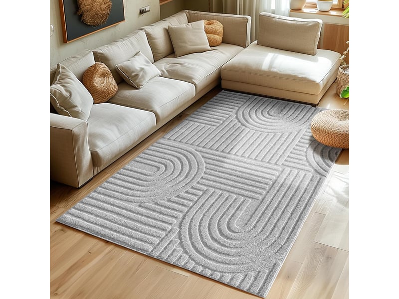 Tapis à relief lena gris 60x110cm ART601101121SILVER - Conforama C