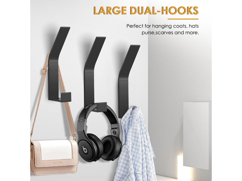  6 pièces porte manteau mural, patère murale, manteau, crochet manteau moderne pour vestes, pour salle de bain, chambre, noir  - Conforama E