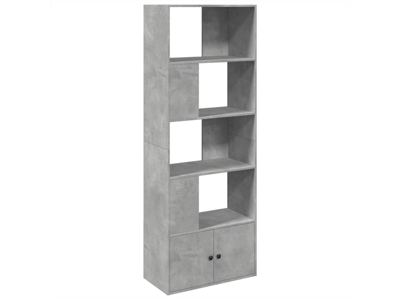  Bibliothèque, meuble de rangement salon gris béton 70x36x189 cm bois d'ingénierie  - Conforama A