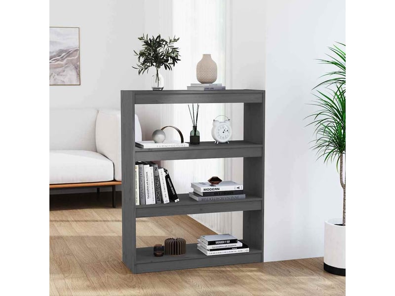 Bibliothèque, séparateur de pièce gris 80x30x103,5 cm pin massif  - Conforama B