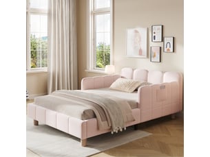 Lit simple 90x200 cm <strong>HNCBB</strong>  <strong></strong> coloris rose