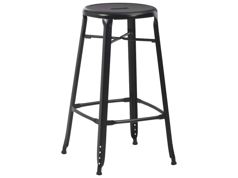  Lot de 2 tabouret de bar, chaise de bar noir acier  - Conforama A