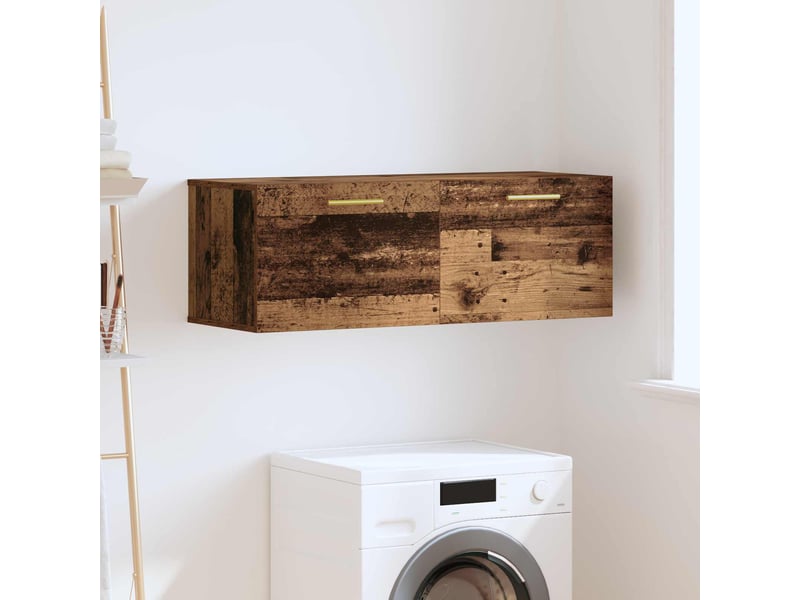  Meuble mural, rangement salon 100 x 36.5 x 35 cm bois d'ingénierie bois ancien shl6114  - Conforama B