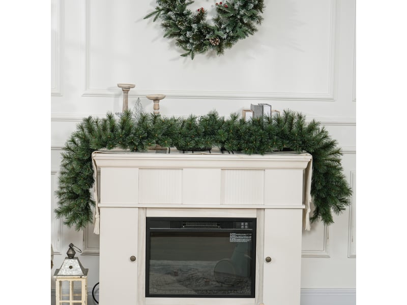  Guirlande de noël artificielle de 1,8 m, décoration florale avec 160 pointes vertes  - Conforama C