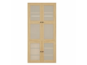 Armoire chambre 90x47x200 cm, penderie avec portes en rotin, garde-robe moderne en mdf style bohème, avec 1 tringle et 3 tiroirs, chêne