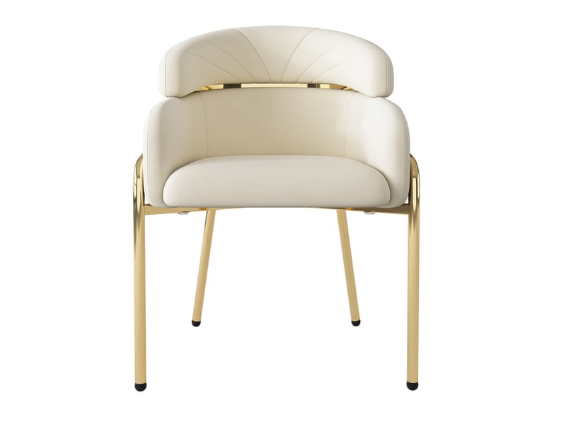  Chaise de salle à manger en velours beige avec 4 pieds en métal - design léger et moderne 4071298113846 - Conforama A