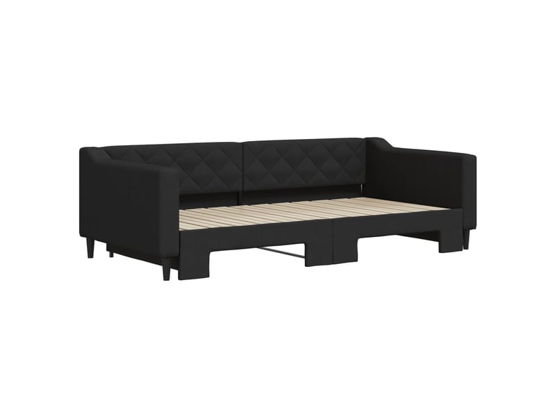 Lit simple- lit adulte -  lit de jour avec gigogne sans matelas noir 100x200 cm  - Conforama B