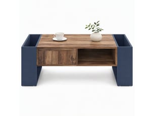 Table basse rectangulaire coloris bicolore LPOSPI  - 60 cmx111 cm