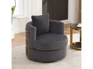 Fauteuil fixe pivotant <strong>OKMYHOME</strong> <strong></strong> Velours côtelé gris vendu A l'unité