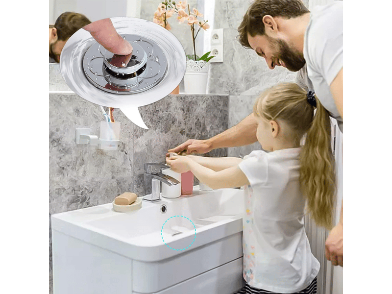 2 bouchons de vidange universels argentés pour lavabo de salle de bain (convient aux trous de 34 à 40 mm) - Conforama D