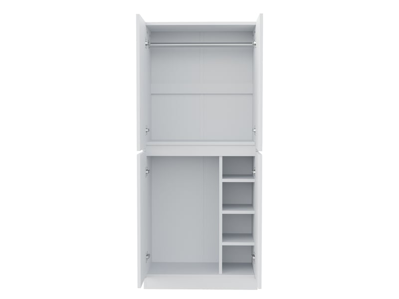  Armoire 4 porte(s) 0 tiroir(s) coloris blanc largeur 70 cm bois massif armoire blanc - Conforama E