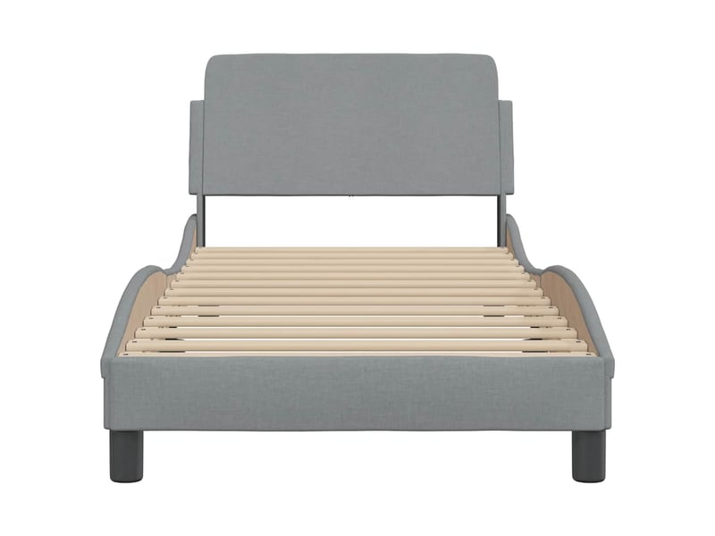 Lit simple- lit adulte - cadre de lit dover gris clair 80x200 cm tissu - Conforama C