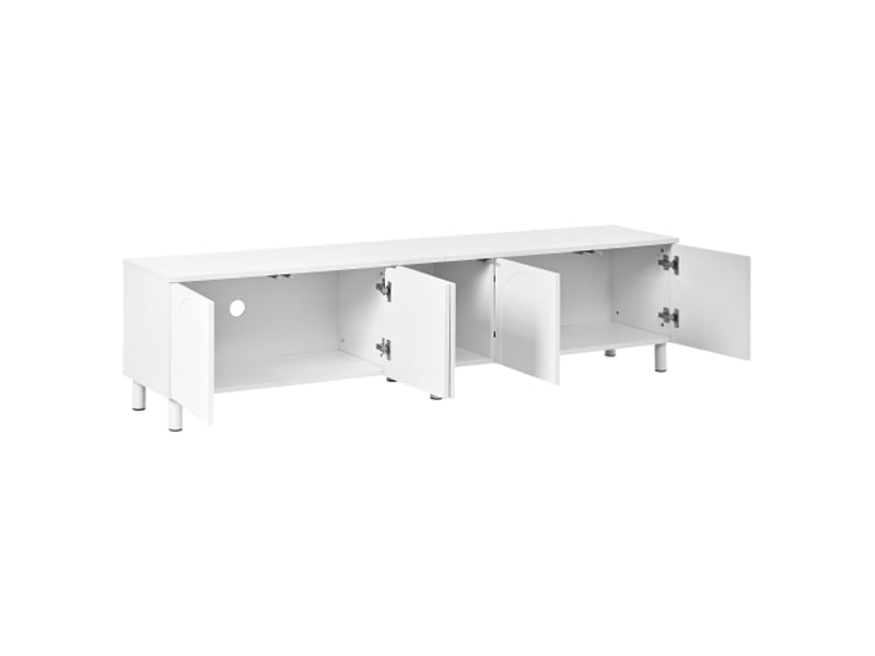 Meuble tv bas moderne – 5 portes – pieds métal – mdf et panneaux de particules – rangement tv - Conforama D