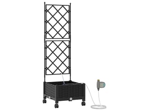 Jardinière - porte-plante de jardin avec irrigation et roues noir pp