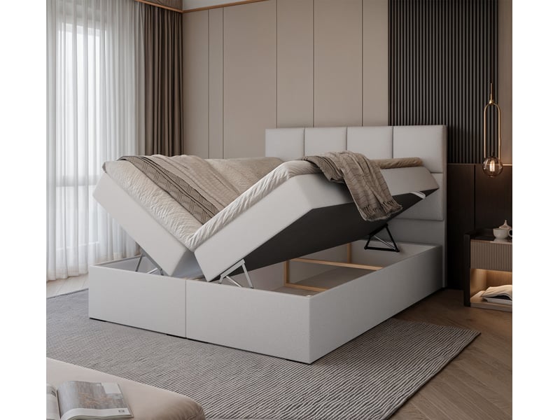  Lit coffre magnus - 140x200 cm - avec matelas et surmatelas - éco-cuir - blanc MAGNUS - Conforama C