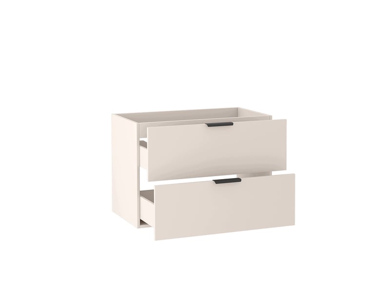 Meuble sous vasque suspendu avec panier à linge luna cachemire mat 120 cm - Conforama E