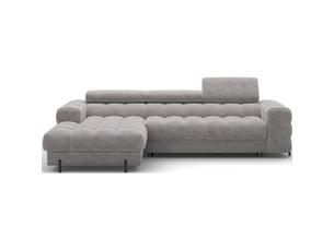 Canapé d'angle gauche convertible gris design élégant 285x99x181cm filtro