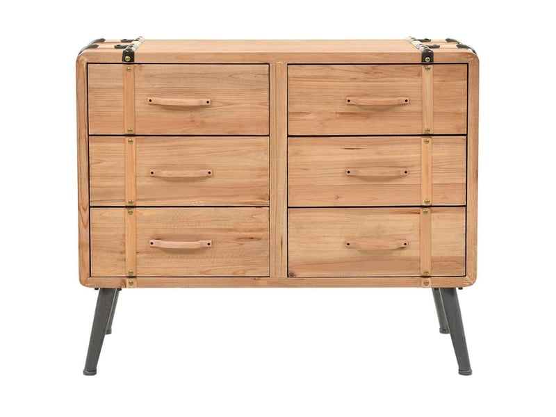  Armoire de rangement bureau, armoire à tiroirs bois de sapin massif 91x35x73 cm  - Conforama A