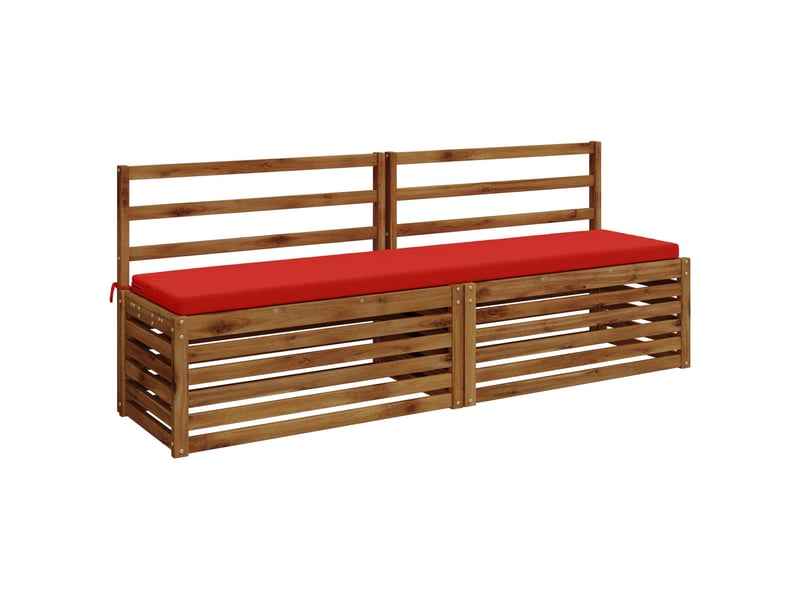 Lot de 2 coussins de banc, coussins d'assise soest 100 % polyester rouge cf57393 - Conforama C