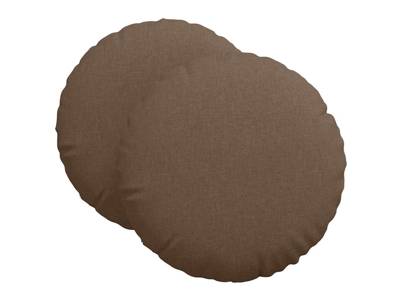 Lot de 2 coussins de siège, coussins décoratifs tissu marron ø60 x 21 cm cf59846 - Conforama A