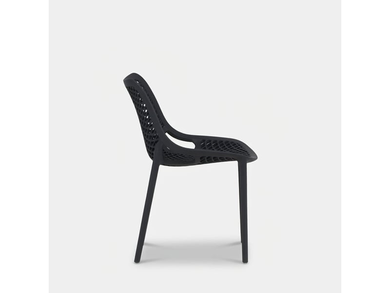  Lot de 4 chaises empilables pour intérieur et extérieur malinska - anthracite  - Conforama D