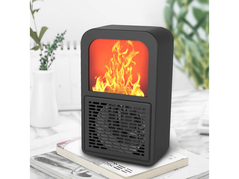  Chauffage 3d pour cheminée domestique de bureau mini chauffage électrique pour cuisinière d'hiver, noir  - Conforama E