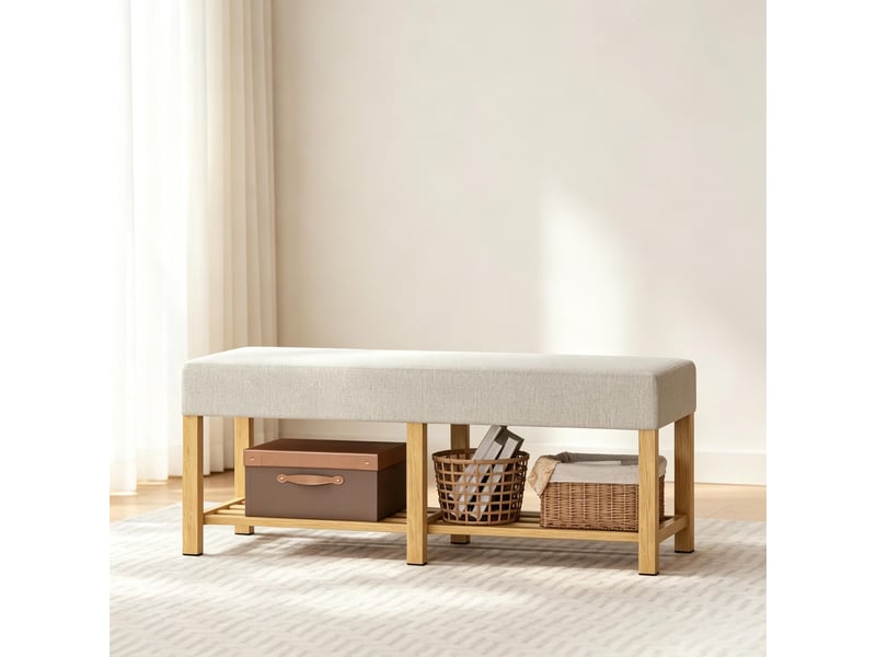  Tabouret moderne avec espace de rangement intégré, banc de rangement, banc de rangement (uniquement avec banc de rangement) 837-709V00ND - Conforama E