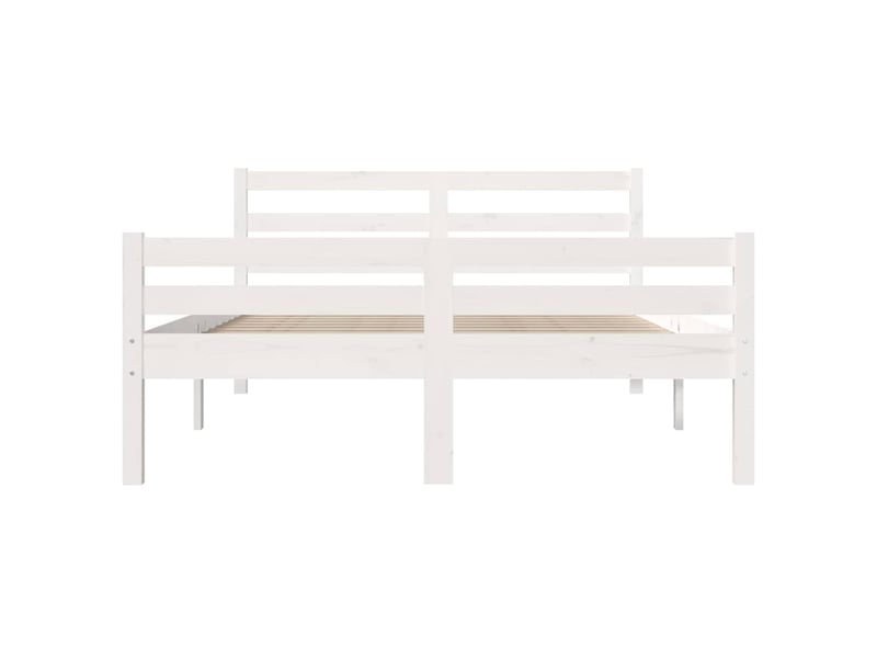  Lit double- lit adulte -  cadre de lit sans matelas blanc bois massif 140x200 cm  - Conforama D