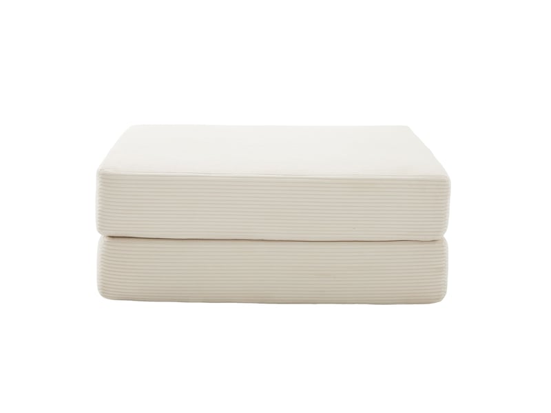  Pouf convertible en velours côtelé, fauteuil pliable modulable, mousse confortable, design gain de place  - Conforama A