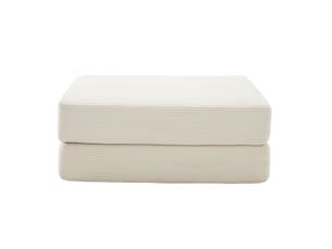 Pouf convertible en velours côtelé, fauteuil pliable modulable, mousse confortable, design gain de place