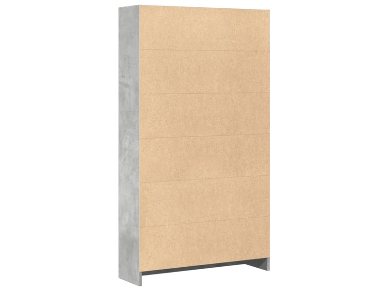  Bibliothèque, meuble de rangement salon gris béton 80x24x143 cm bois d'ingénierie  - Conforama E