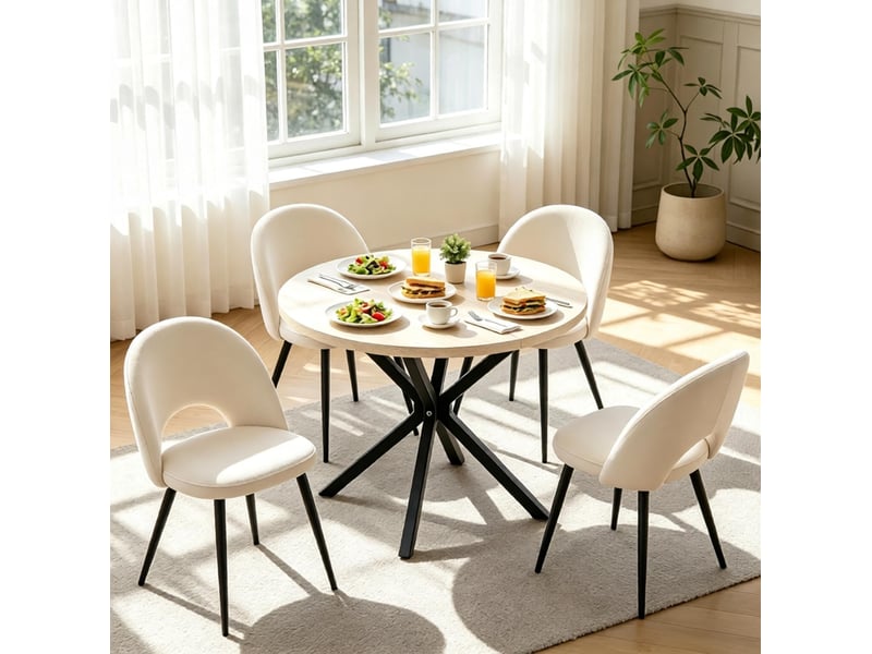  Table à manger ronde 100 cm pour 4 à 6 personnes evryae  - Conforama C